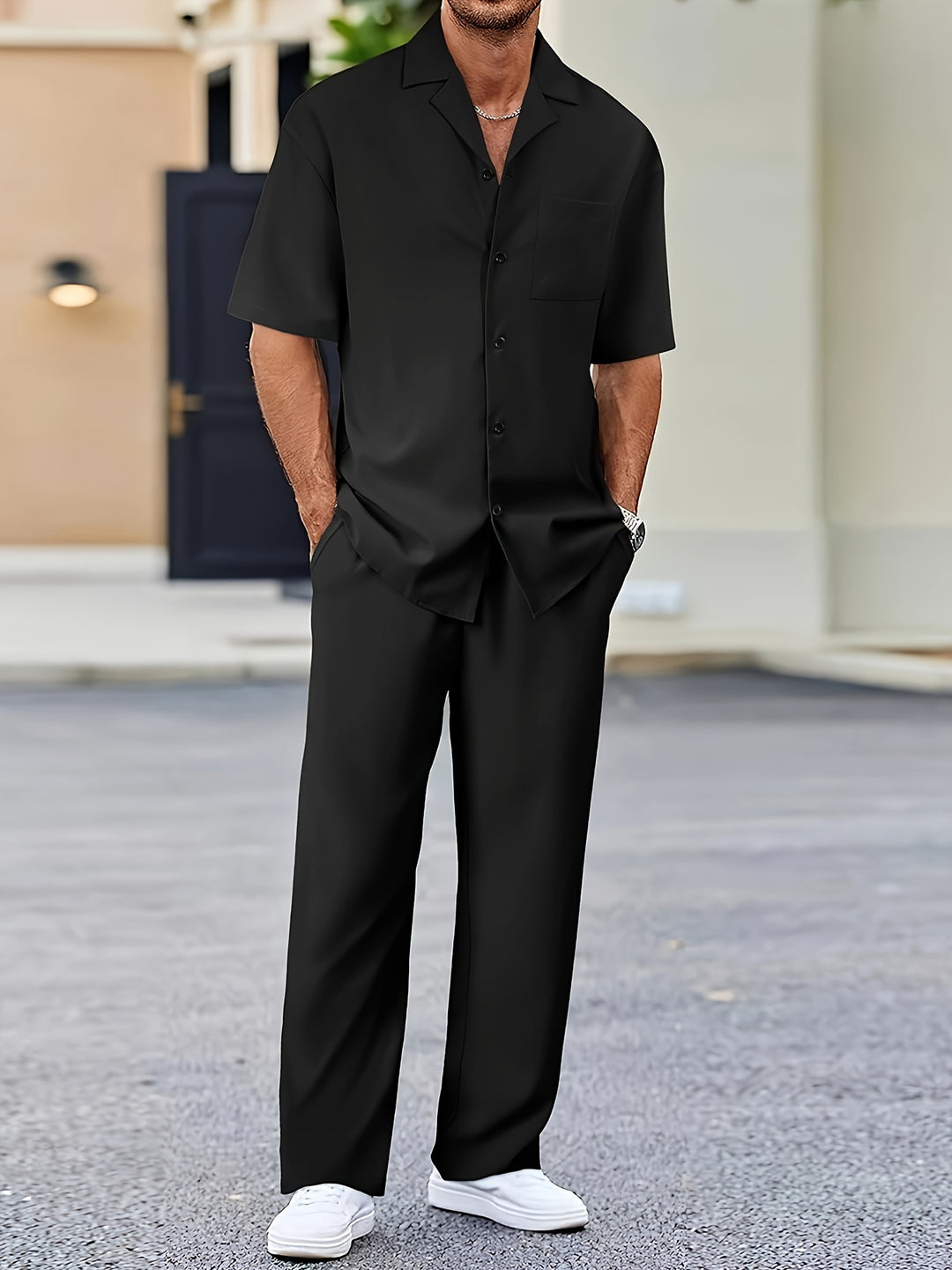 Relaxed Tailored Short Sleeve Shirt and Trousers Set