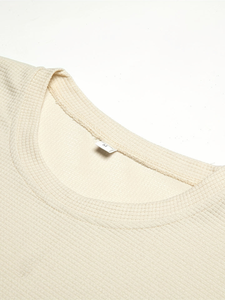 Textured Long Sleeve Top and Joggers Set