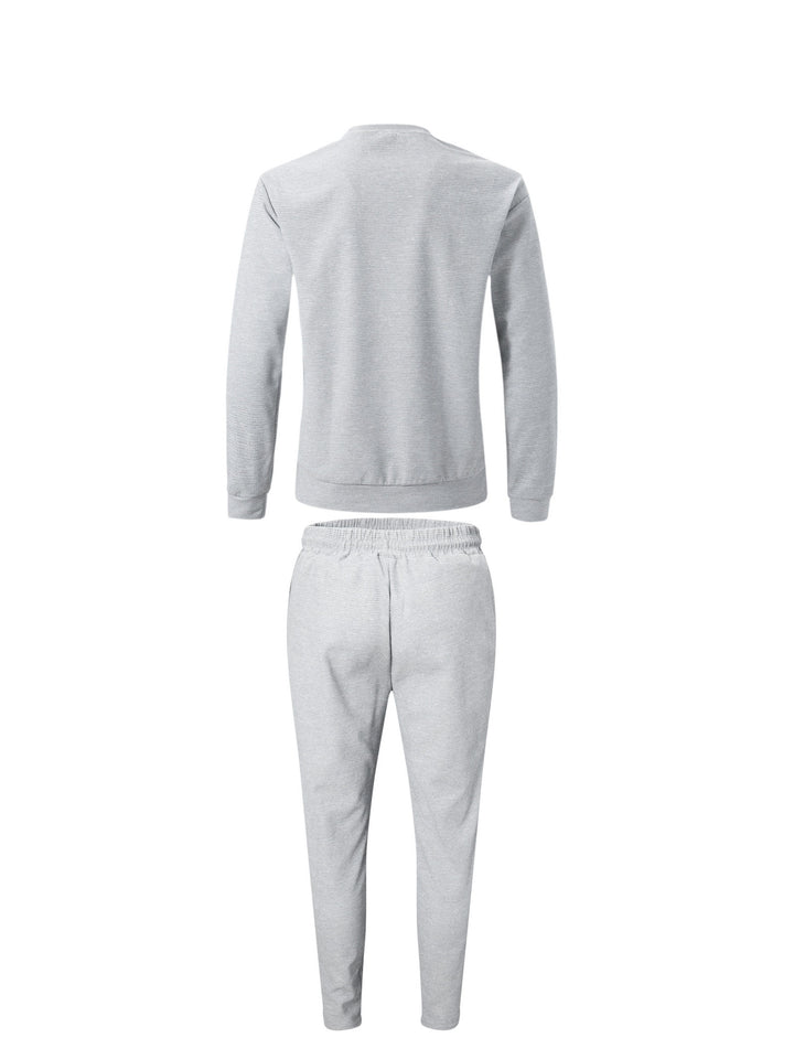 Textured Long Sleeve Top and Joggers Set