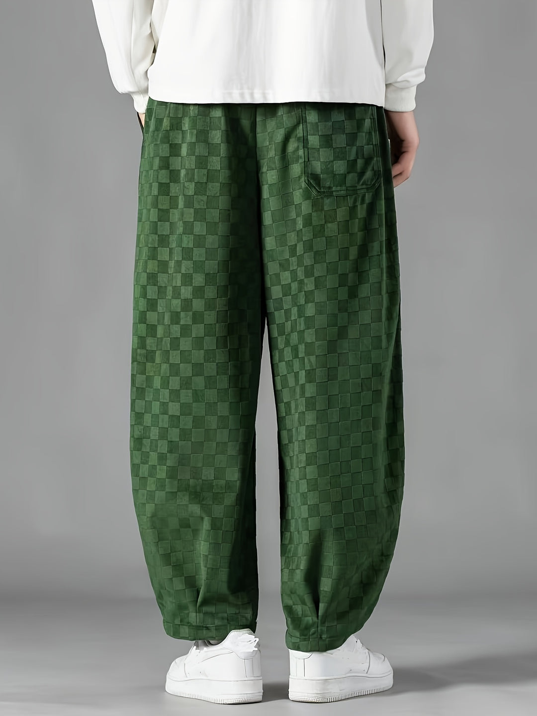 Checkered Loose-Fit Pants