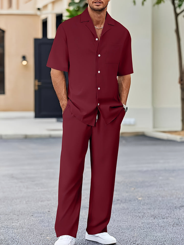 Relaxed Tailored Short Sleeve Shirt and Trousers Set