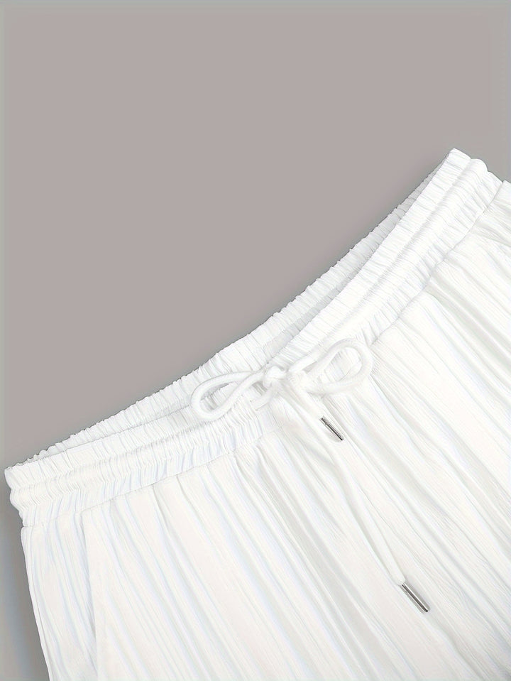 Pleated Short Sleeve Shirt and Trousers Set