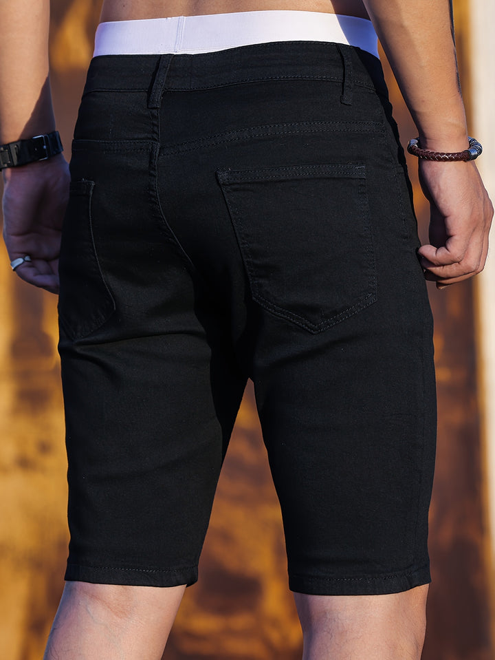 Slim-Fit Denim Shorts