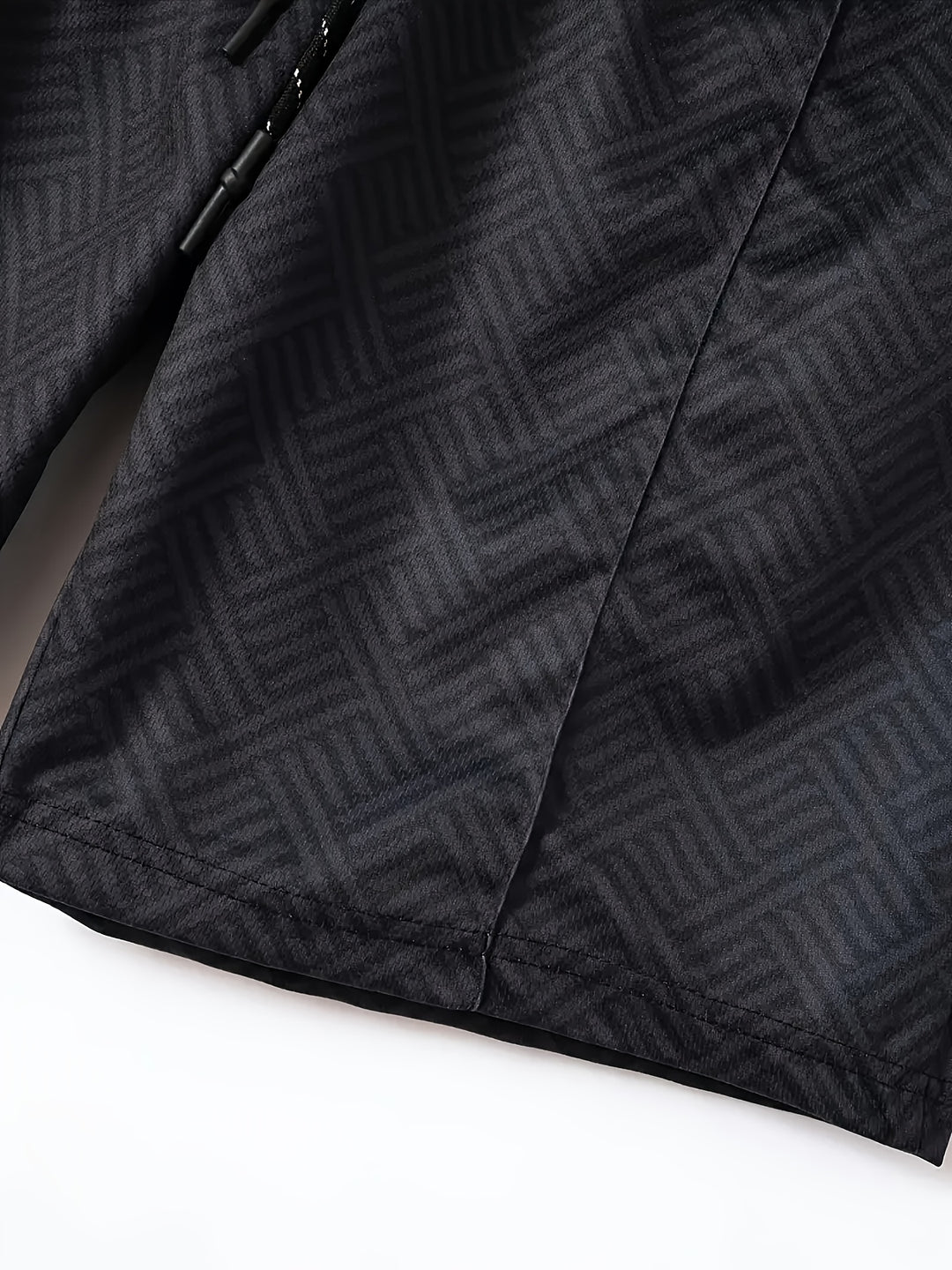 Textured Zip Polo Shirt and Shorts Set