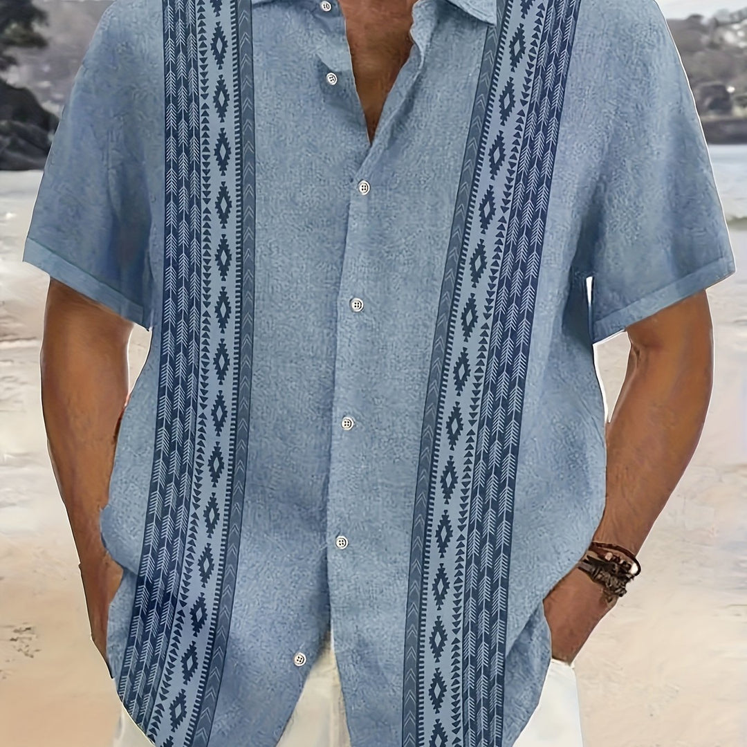 Geometric Pattern Beach Shirt