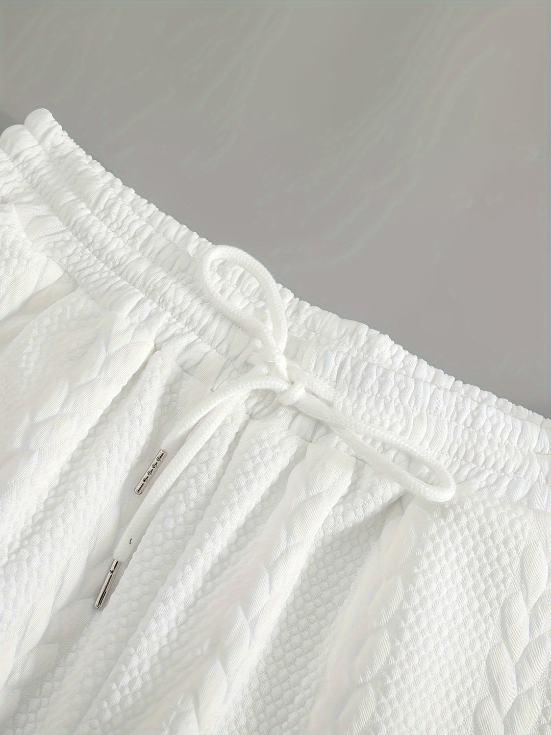 Textured Cable Knit T-Shirt and Shorts Set