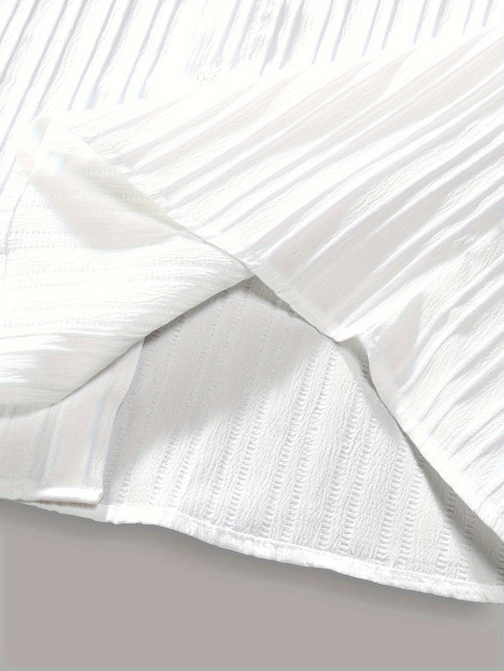 Pleated Short Sleeve Shirt and Trousers Set