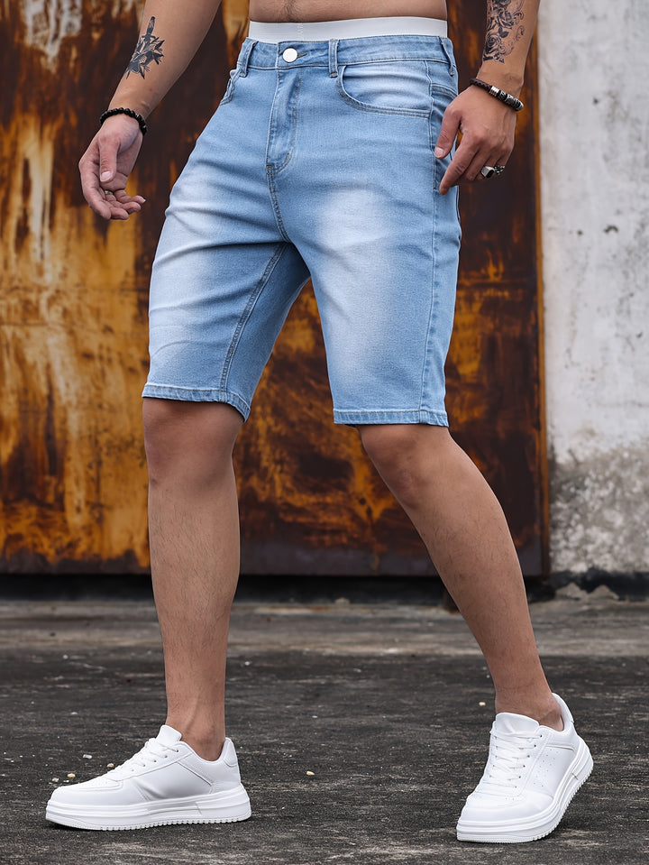 Slim-Fit Denim Shorts