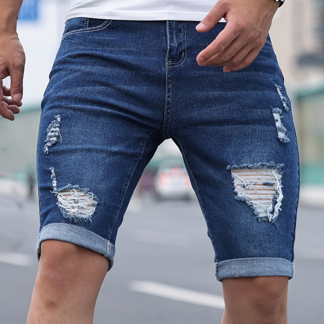 Ripped Denim Shorts