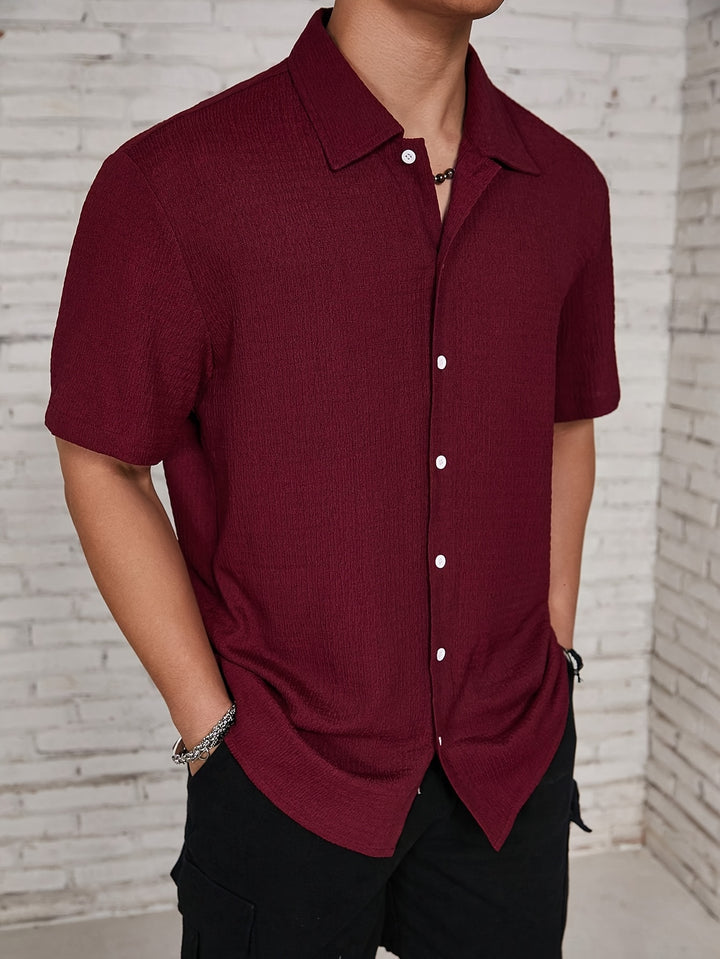 Textured Button-Up Shirt