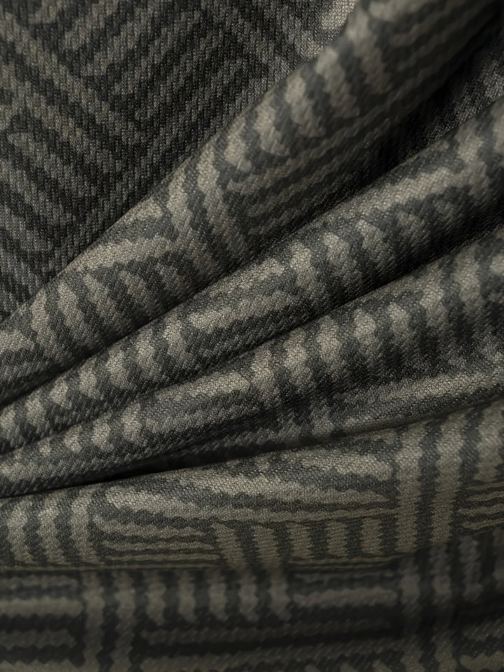 Textured Zip Polo Shirt and Shorts Set