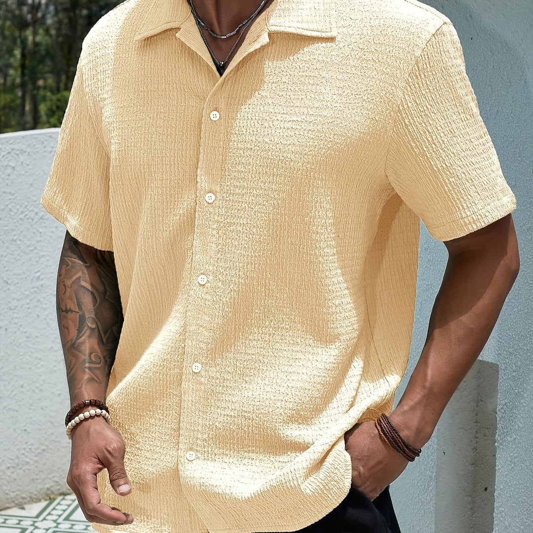 Textured Button-Up Shirt