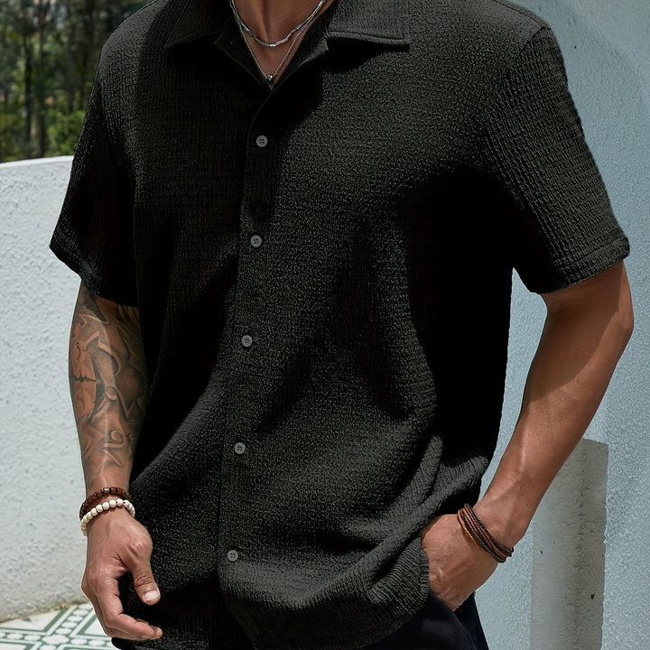 Textured Button-Up Shirt