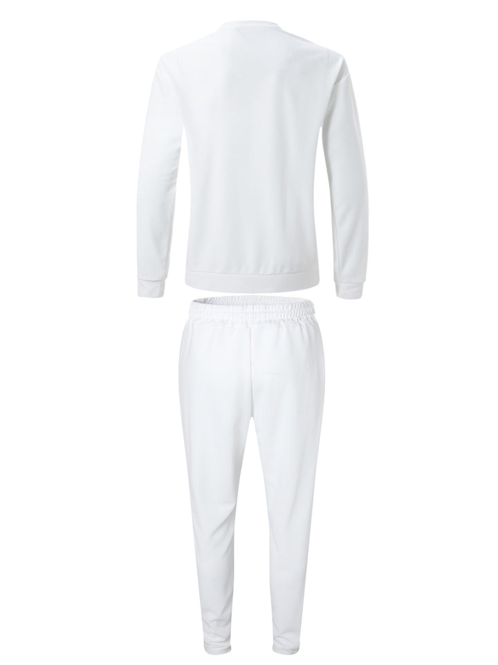 Textured Long Sleeve Top and Joggers Set