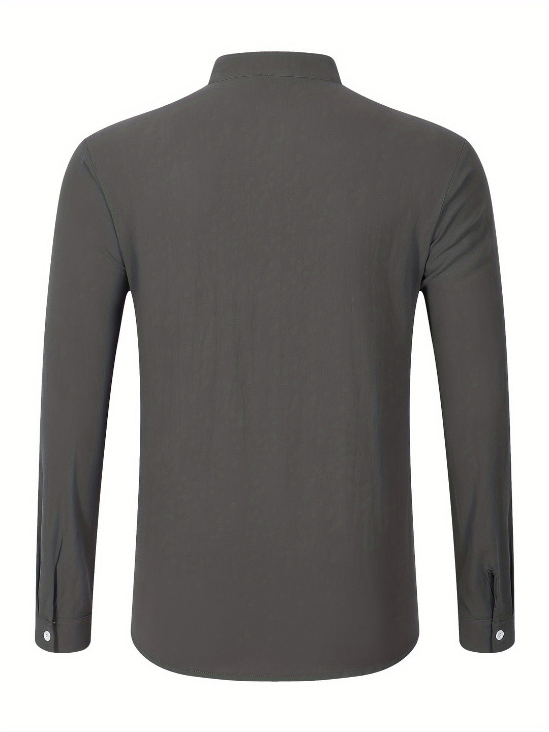Textured Long Sleeve Henley Shirt