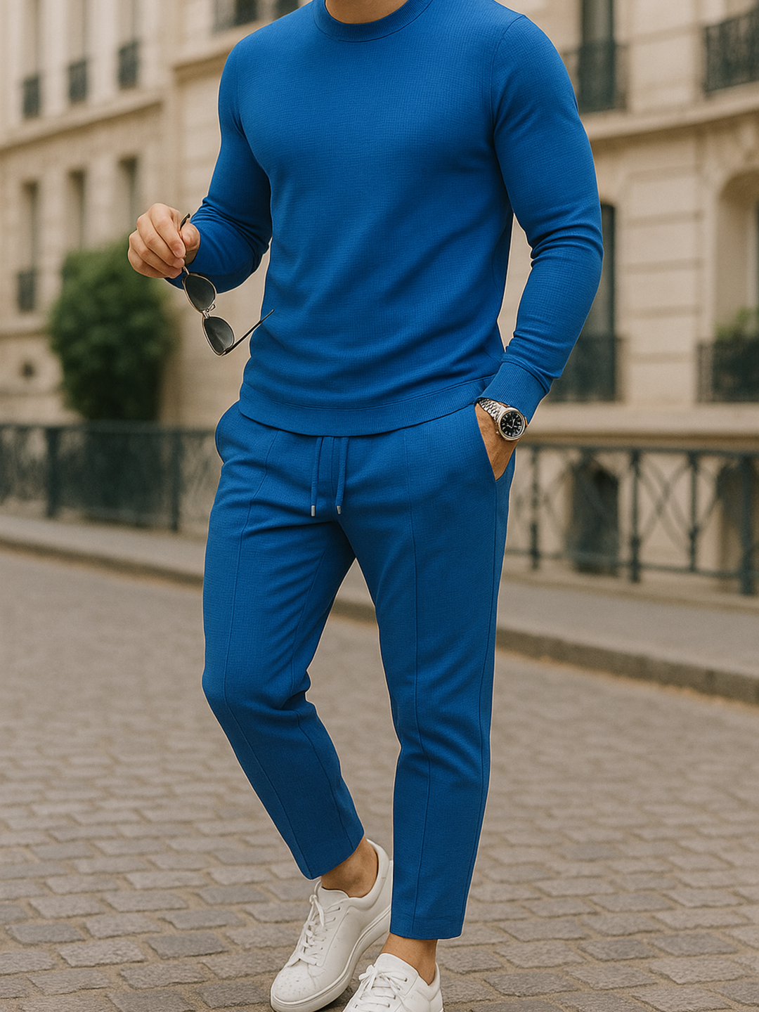 Textured Long Sleeve Top and Joggers Set