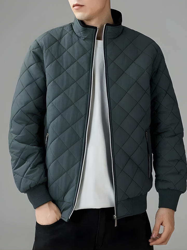 Quilted Fleece-Lined Bomber Jacket
