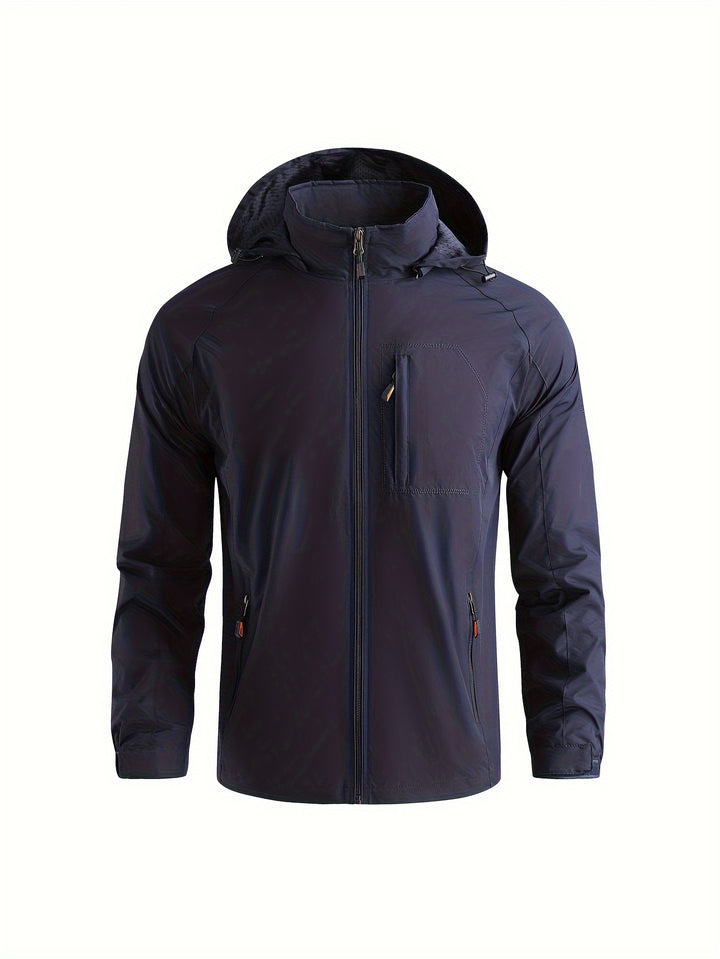 Lightweight Hooded Windbreaker Jacket