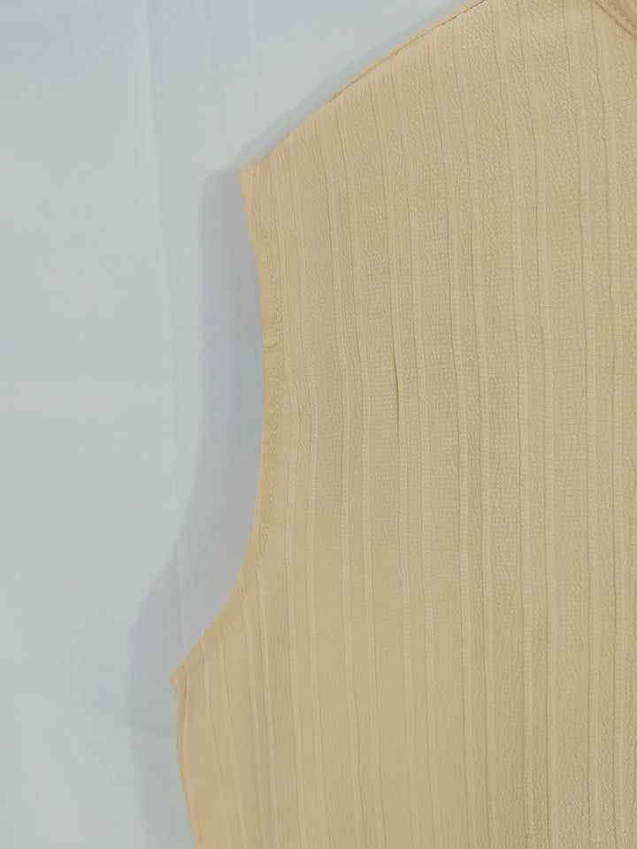 Sleeveless Pleated Button Shirt and Shorts Set