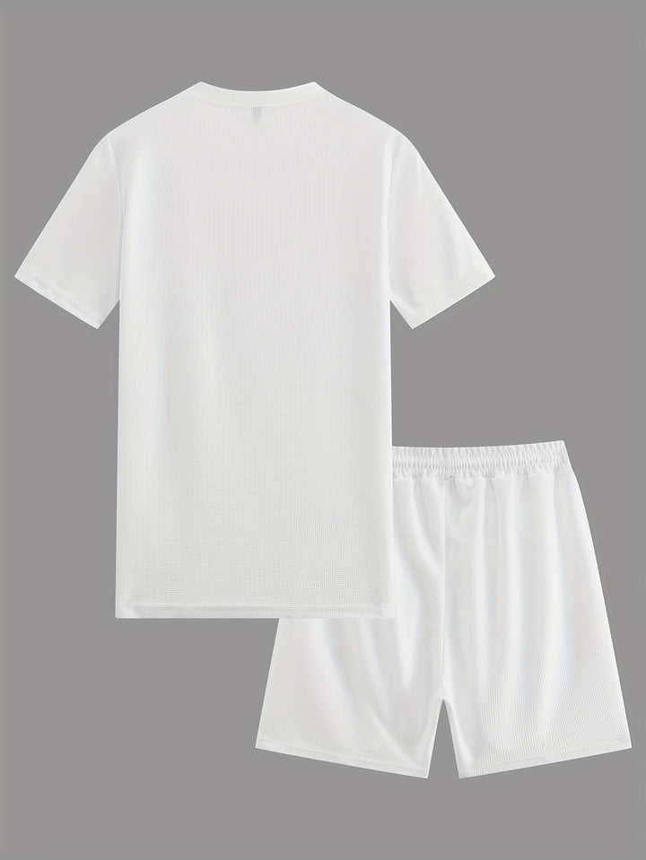 Textured Minimalist T-Shirt and Shorts Set
