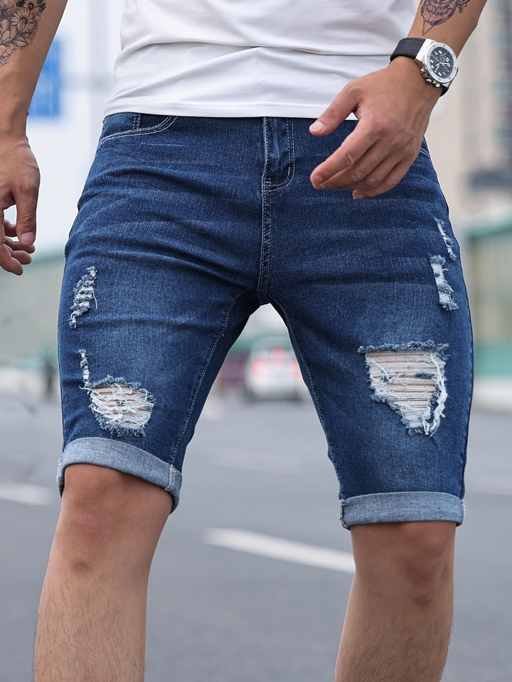 Ripped Denim Shorts
