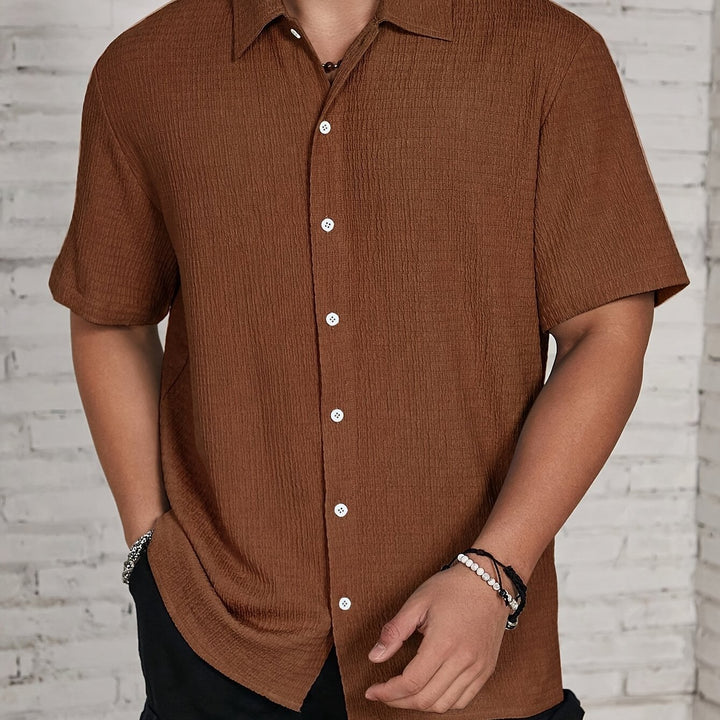 Textured Button-Up Shirt