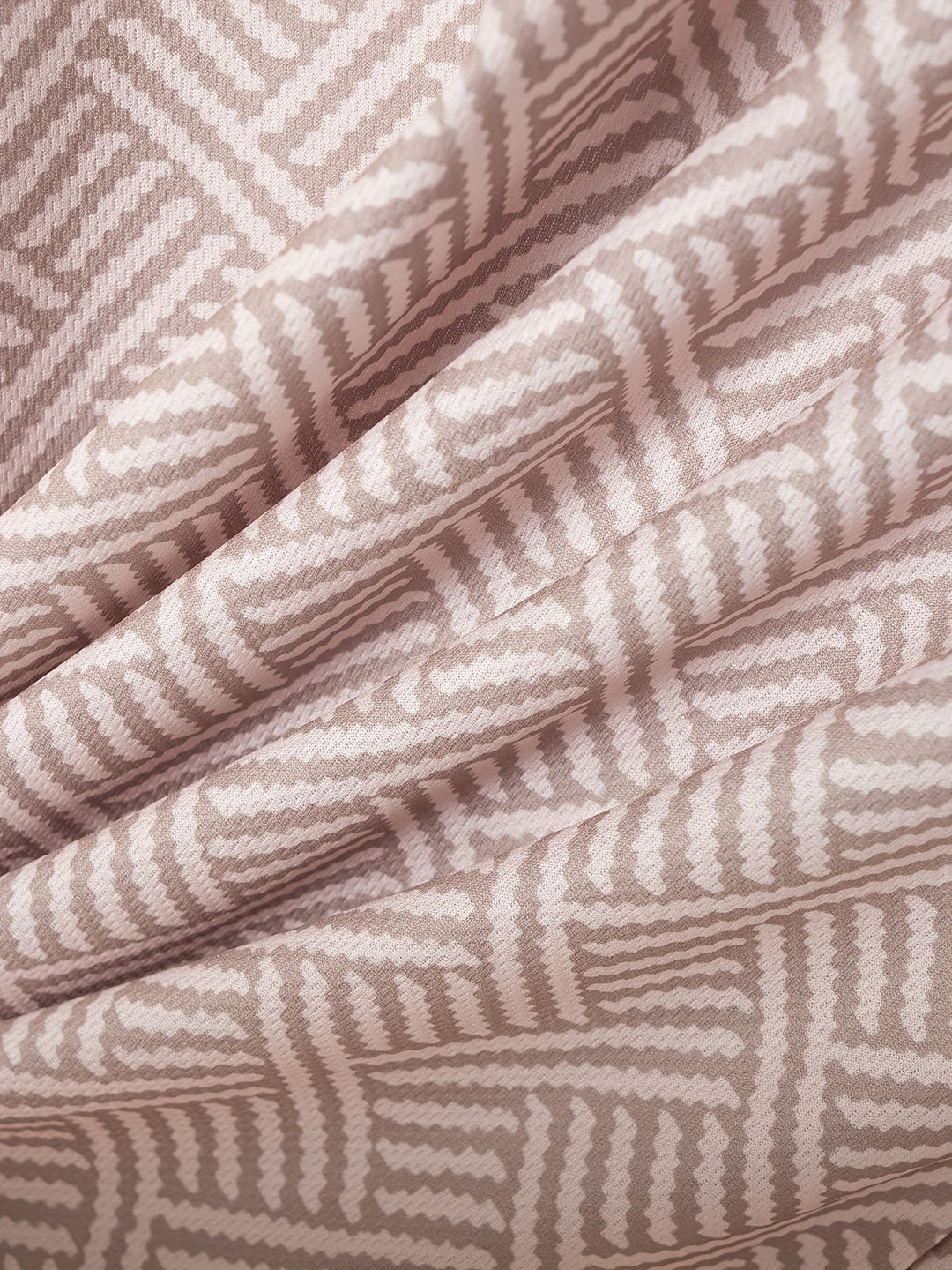 Textured Zip Polo Shirt and Shorts Set