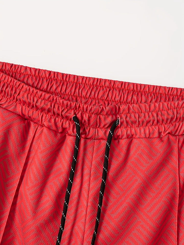 Textured Zip Polo Shirt and Shorts Set