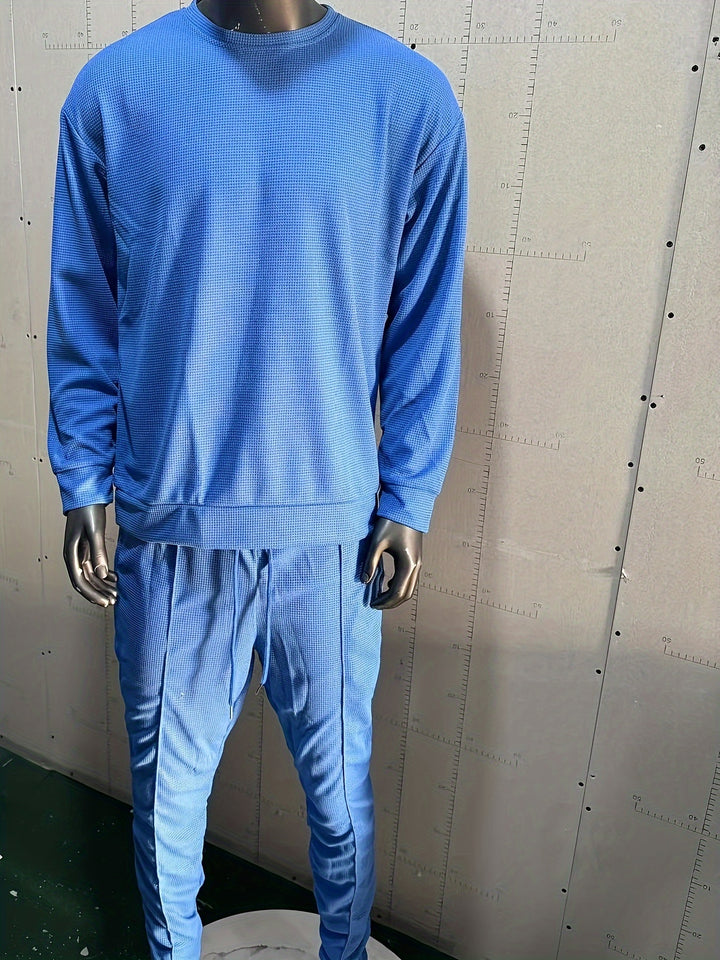 Textured Long Sleeve Top and Joggers Set