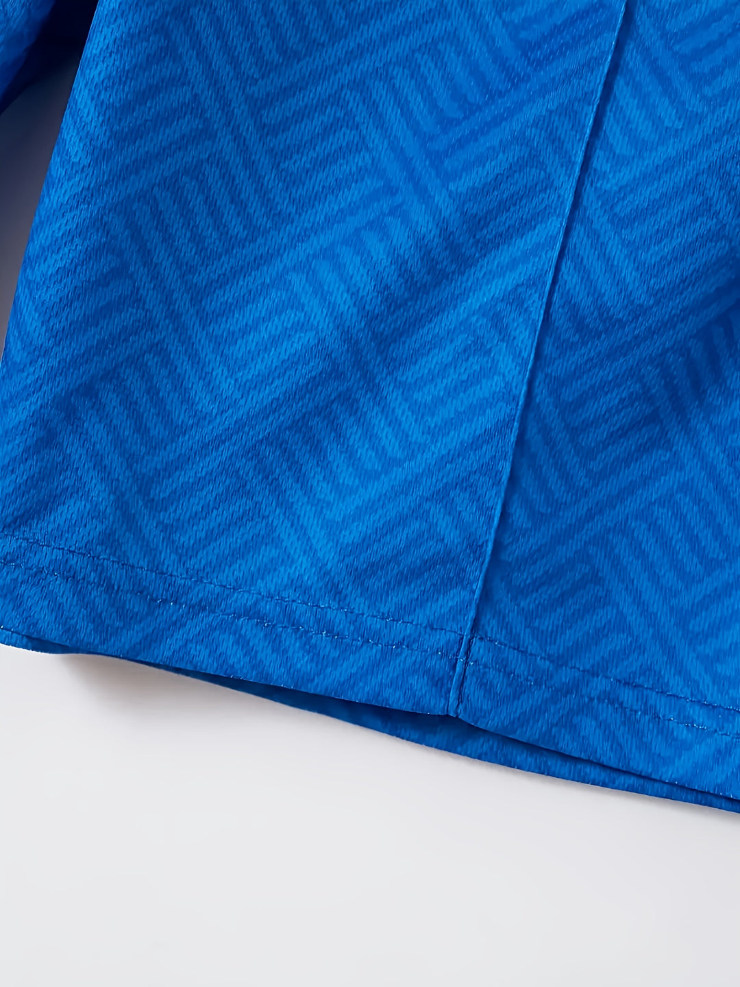 Textured Zip Polo Shirt and Shorts Set