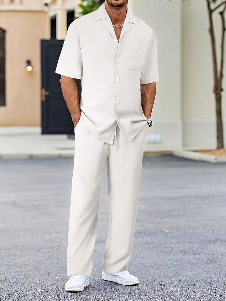 Relaxed Tailored Short Sleeve Shirt and Trousers Set