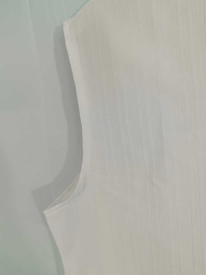 Sleeveless Pleated Button Shirt and Shorts Set