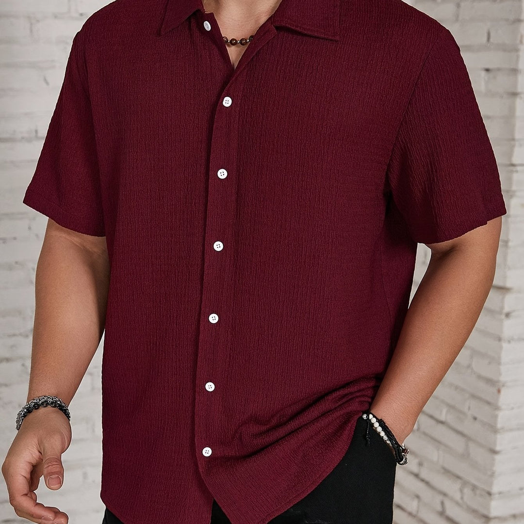 Textured Button-Up Shirt