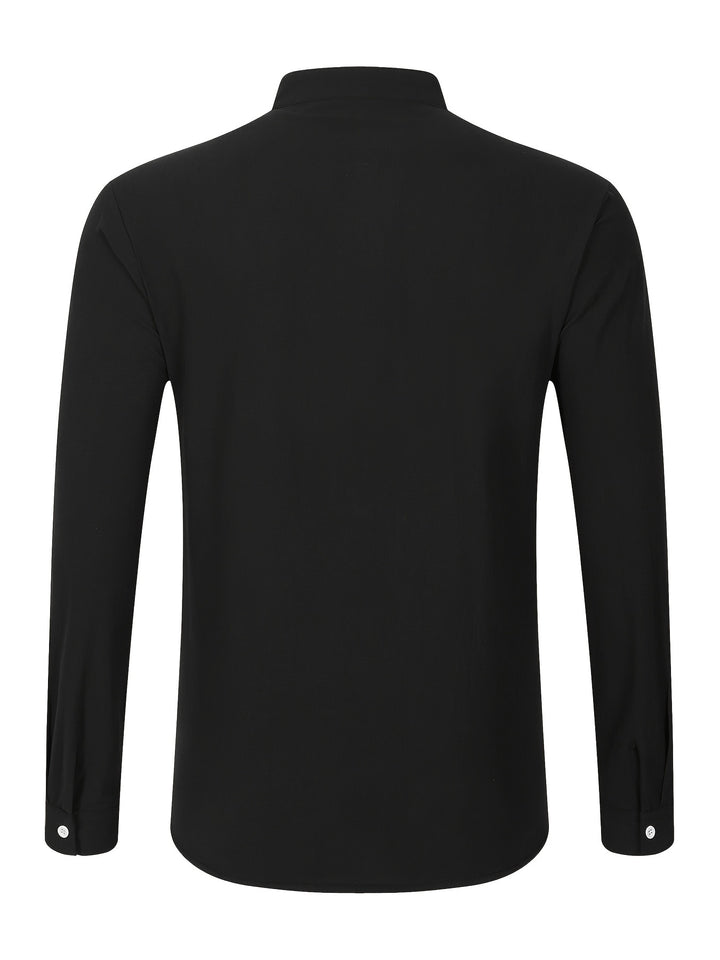 Textured Long Sleeve Henley Shirt