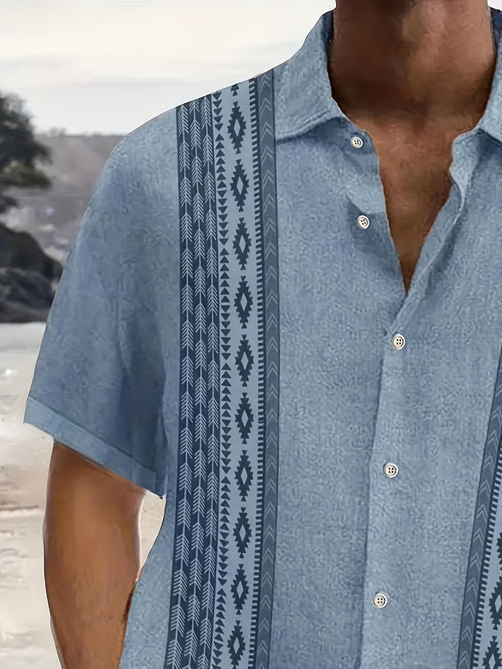 Geometric Pattern Beach Shirt