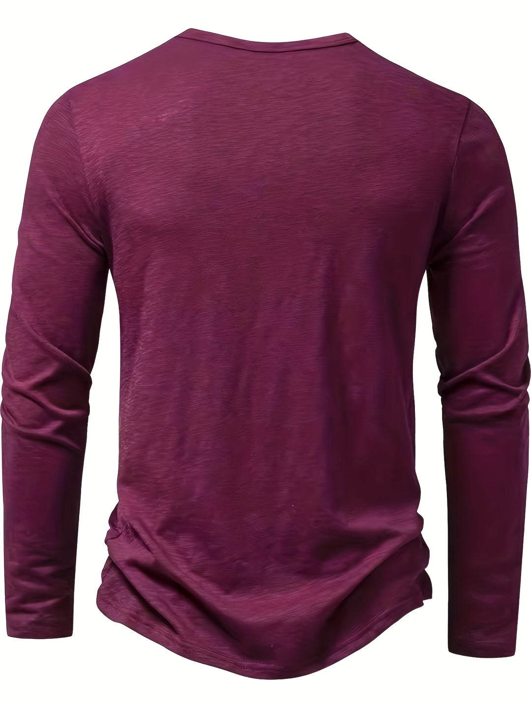 Textured Long Sleeve Henley Shirt