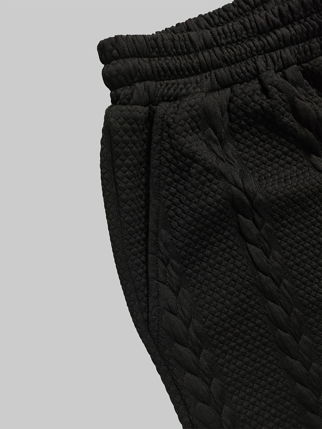 Textured Cable Knit T-Shirt and Shorts Set