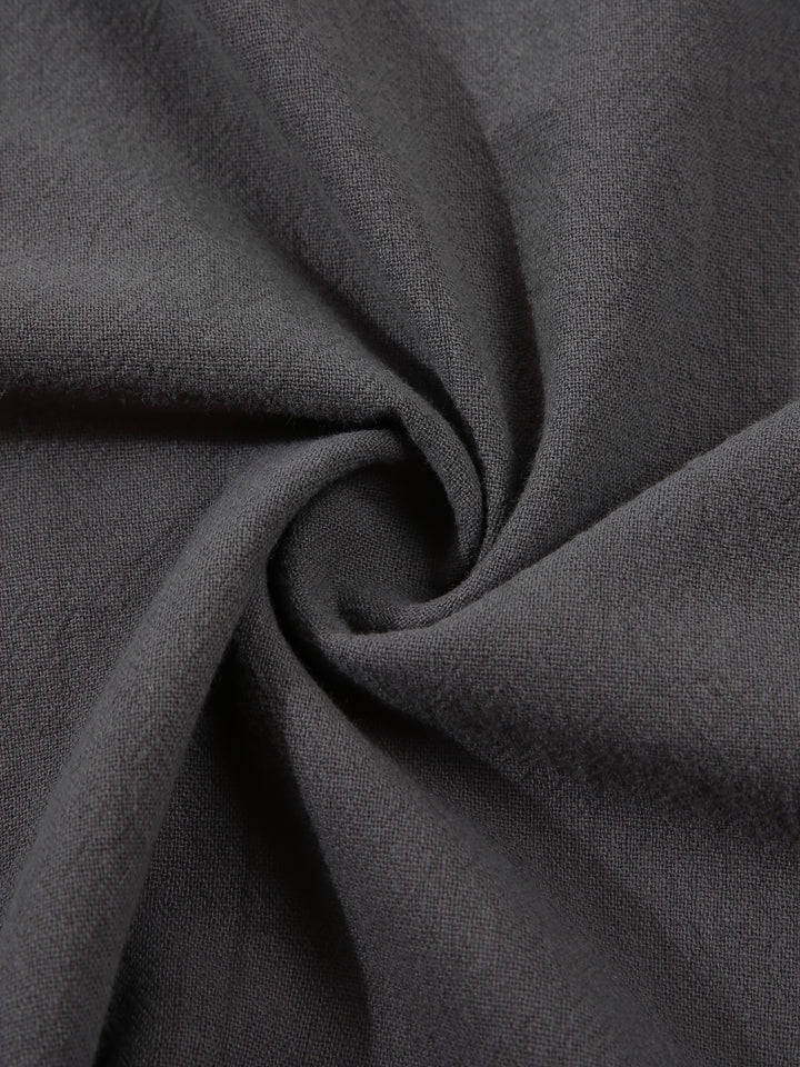 Textured Long Sleeve Henley Shirt