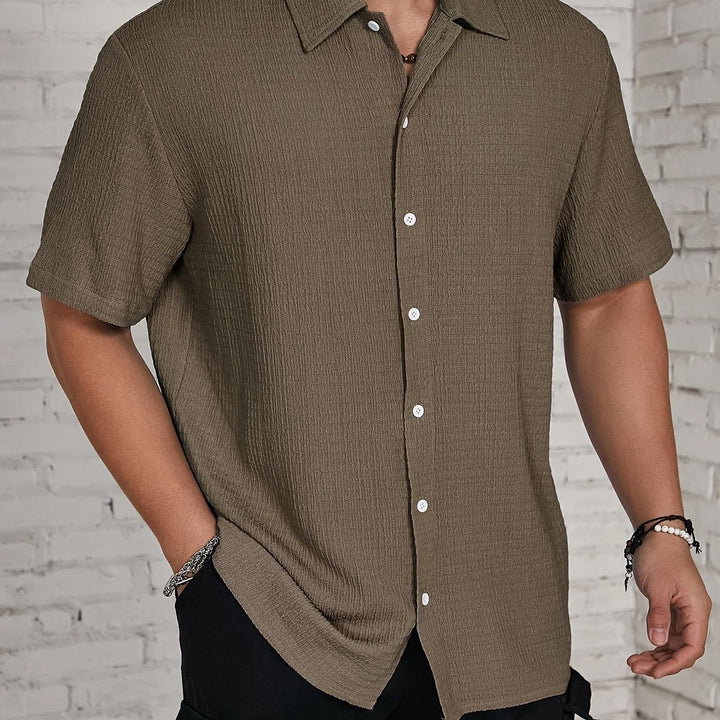 Textured Button-Up Shirt