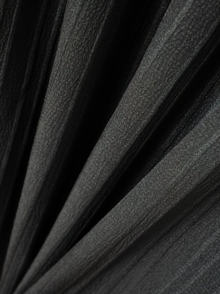 Sleeveless Pleated Button Shirt and Shorts Set