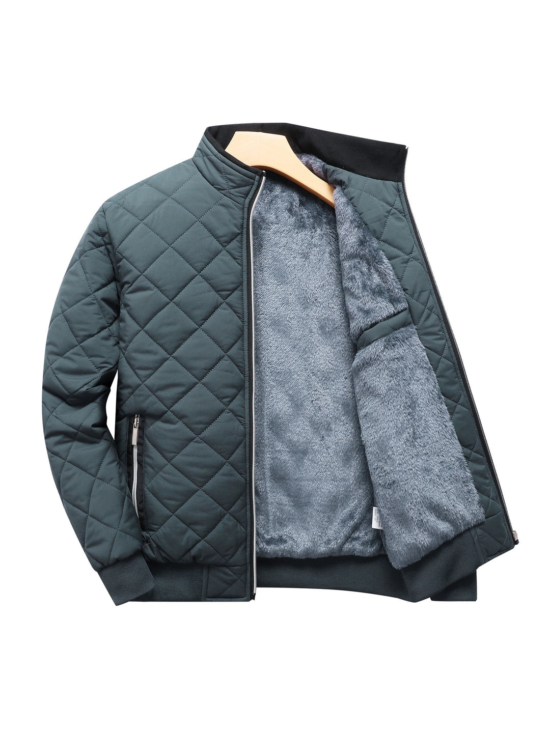 Quilted Fleece-Lined Bomber Jacket