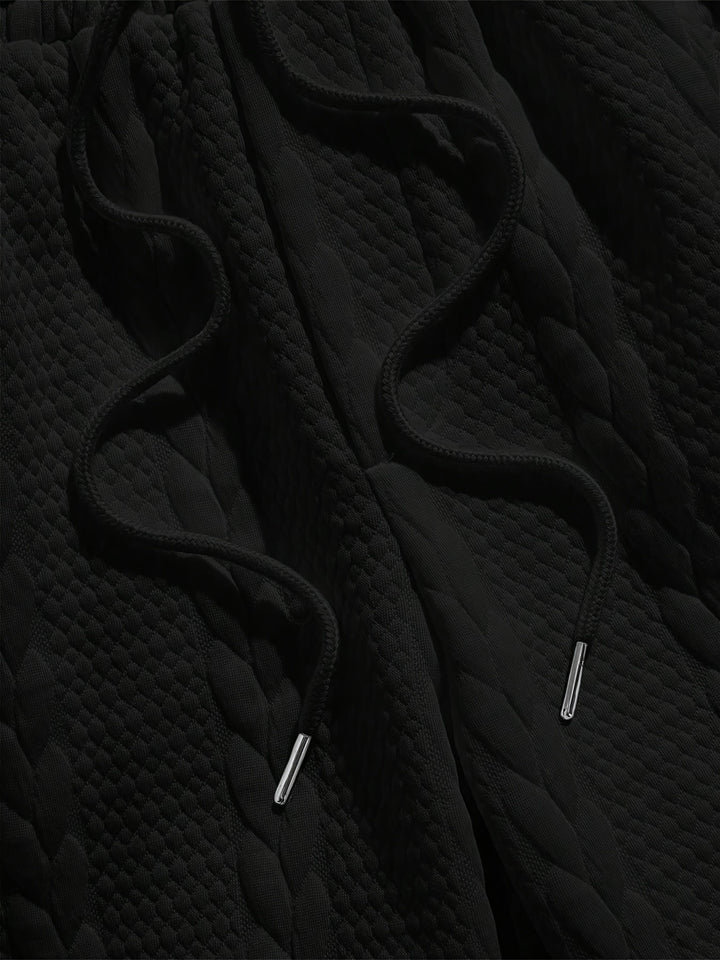 Textured Cable Knit T-Shirt and Shorts Set