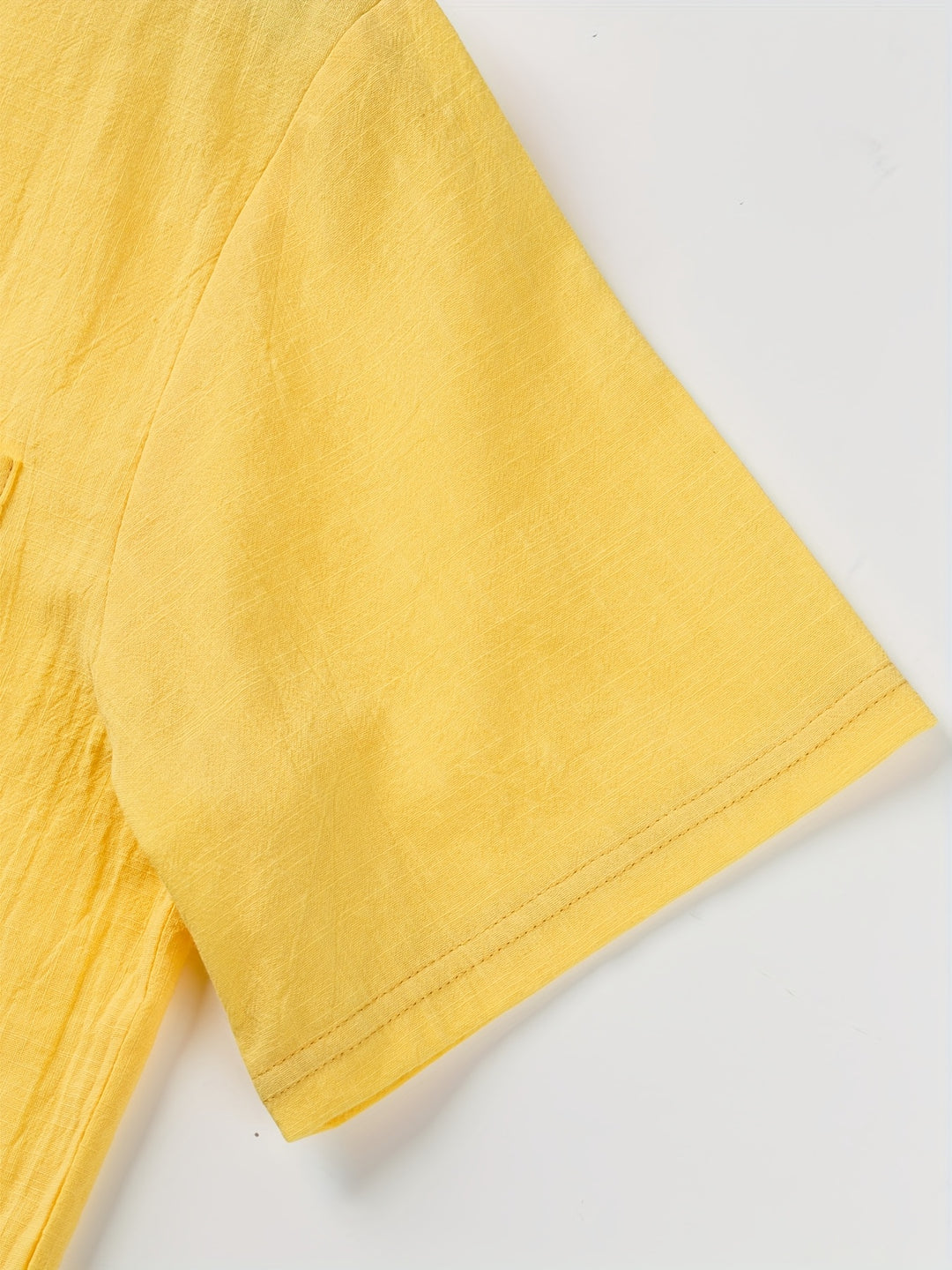 Textured Short Sleeve Henley Shirt