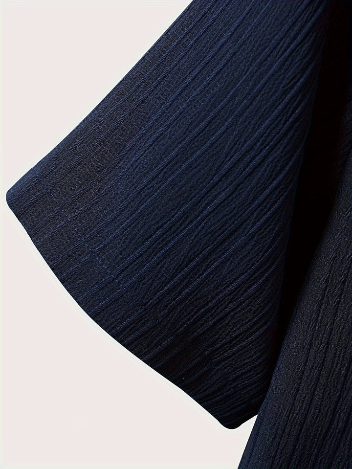 Relaxed Textured Short Sleeve Shirt and Shorts Set