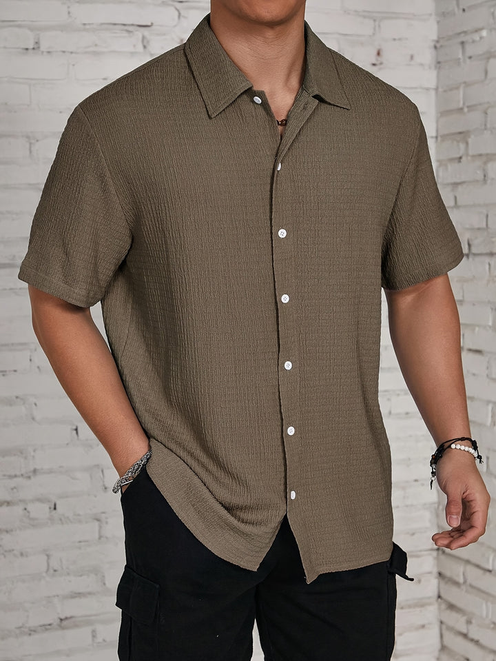 Textured Button-Up Shirt