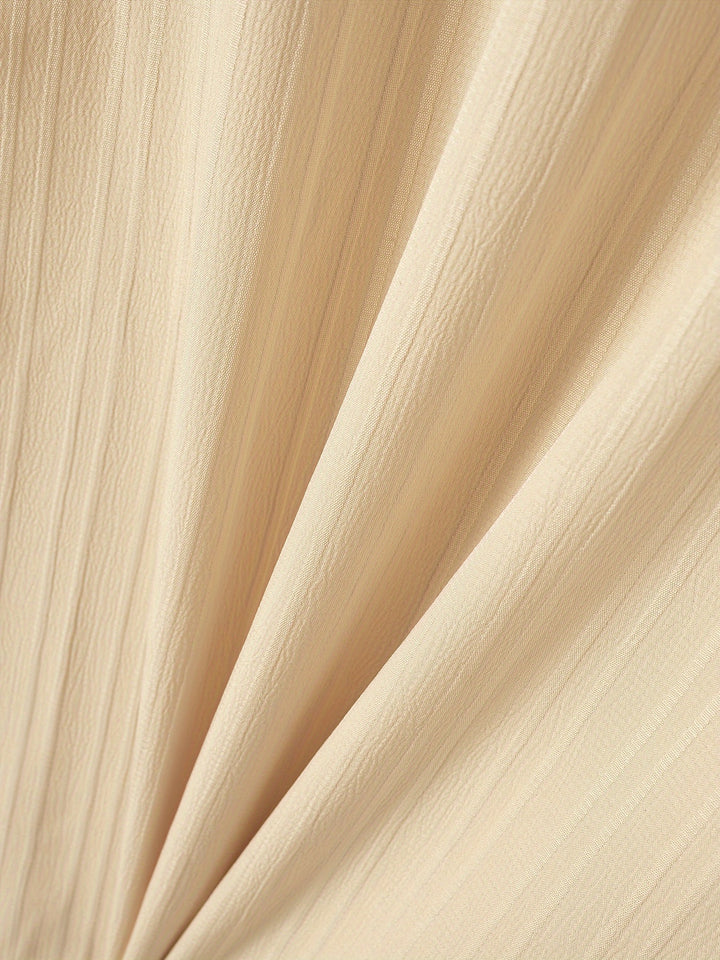 Sleeveless Pleated Button Shirt and Shorts Set