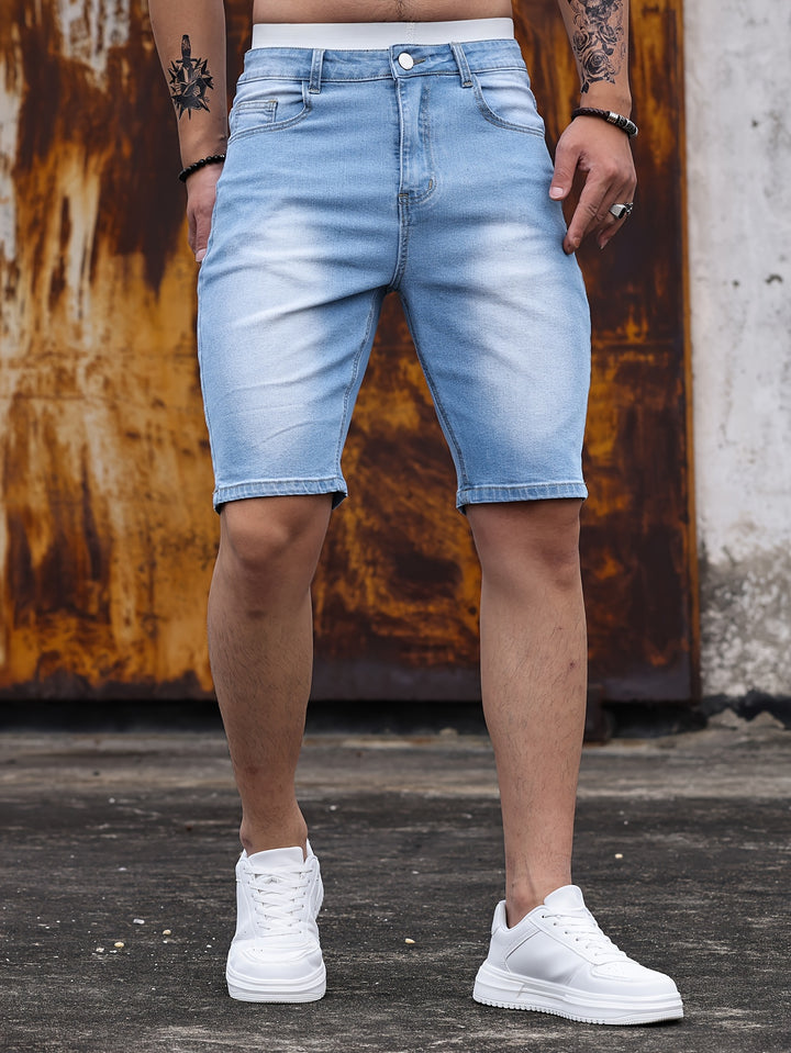 Slim-Fit Denim Shorts