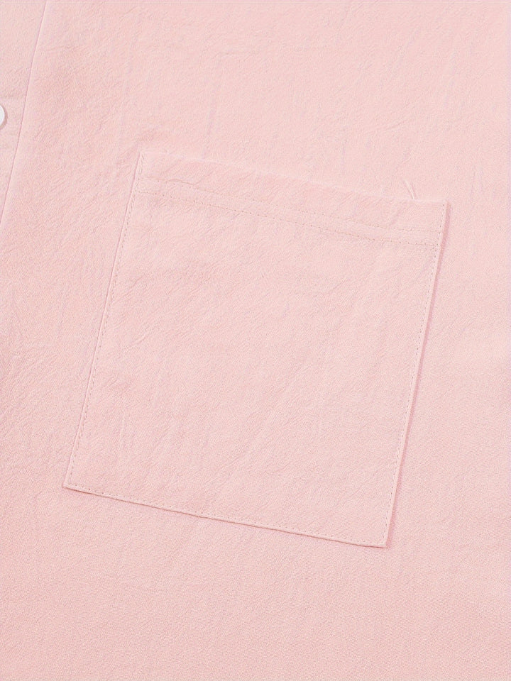 Textured Long Sleeve Henley Shirt