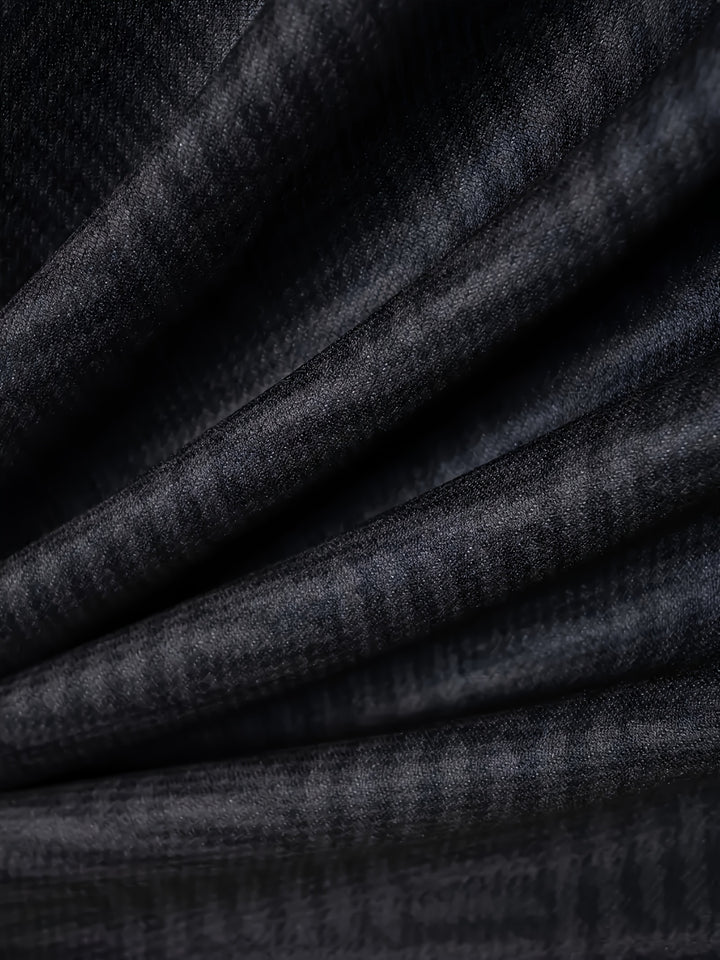 Textured Zip Polo Shirt and Shorts Set