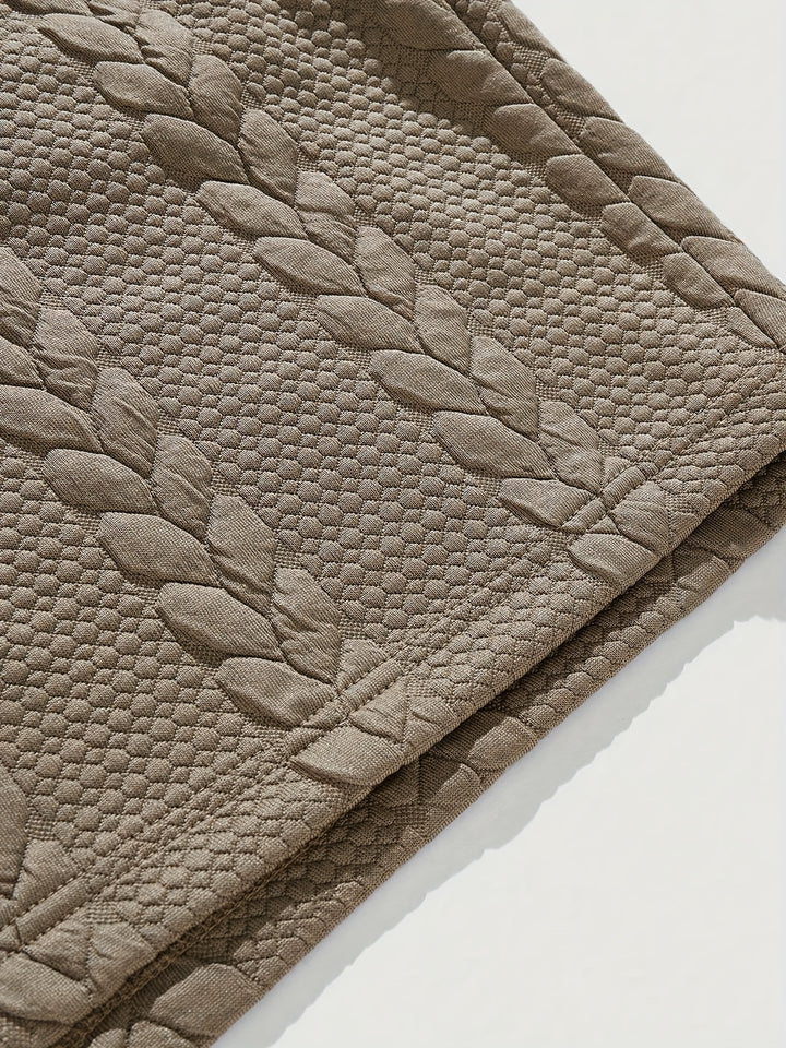 Textured Cable Knit T-Shirt and Shorts Set